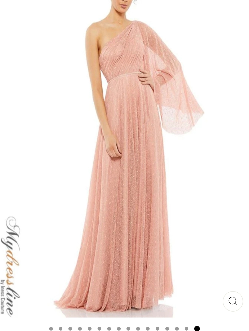 Mac Duggal 11244 Salmon One-Shoulder Rose Pink Evening Gown